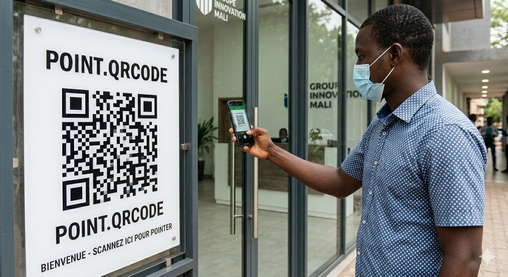 Illustration du pointage QR Code géolocalisé